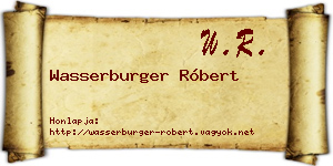 Wasserburger Róbert névjegykártya