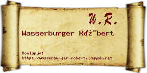 Wasserburger Róbert névjegykártya