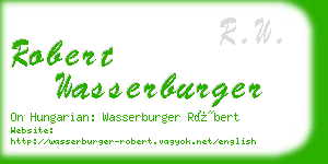 robert wasserburger business card